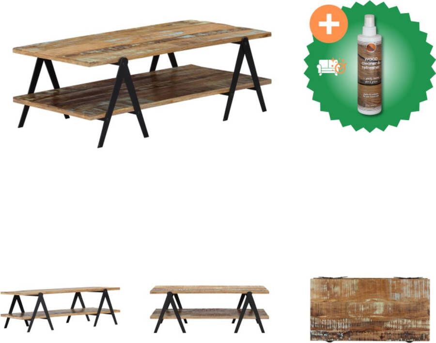 VidaXL Salontafel 115x60x40 cm massief gerecycled hout Tafel Inclusief Houtreiniger en verfrisser