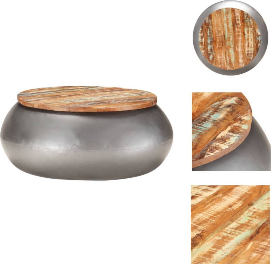 VidaXL Salontafel Salontafels Tafel Tafels Salontafel 68x68x30 cm massief gerecycled hout grijs - Foto 2