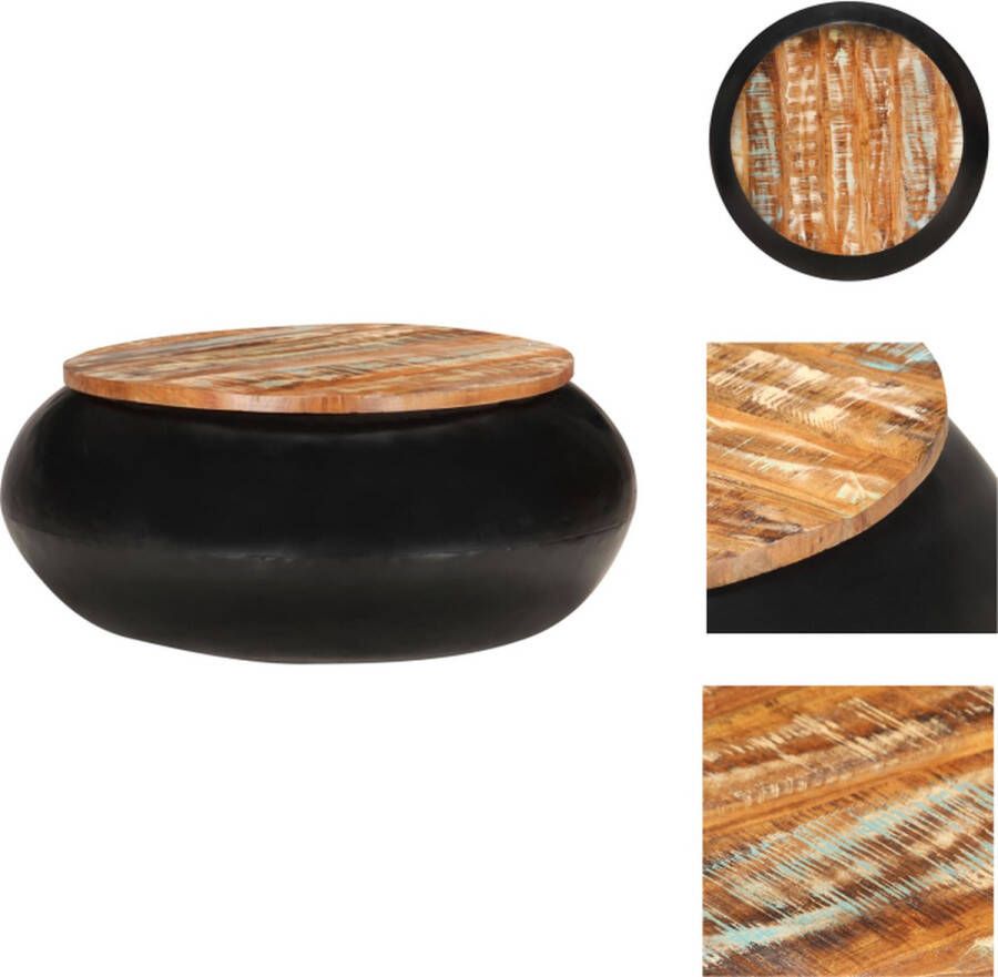 VidaXL Salontafel Salontafels Tafel Tafels Salontafel 68x68x30 cm massief gerecycled hout zwart