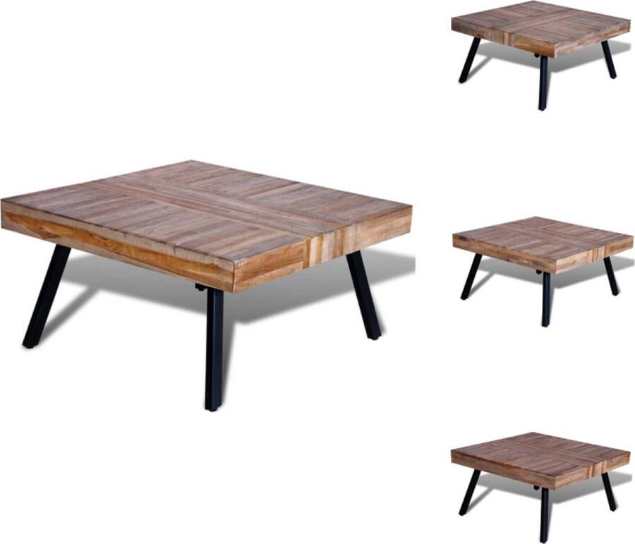 vidaXL Salontafel Gerecycled Teakhout 80 x 80 x 40 cm Handgemaakt Tafel