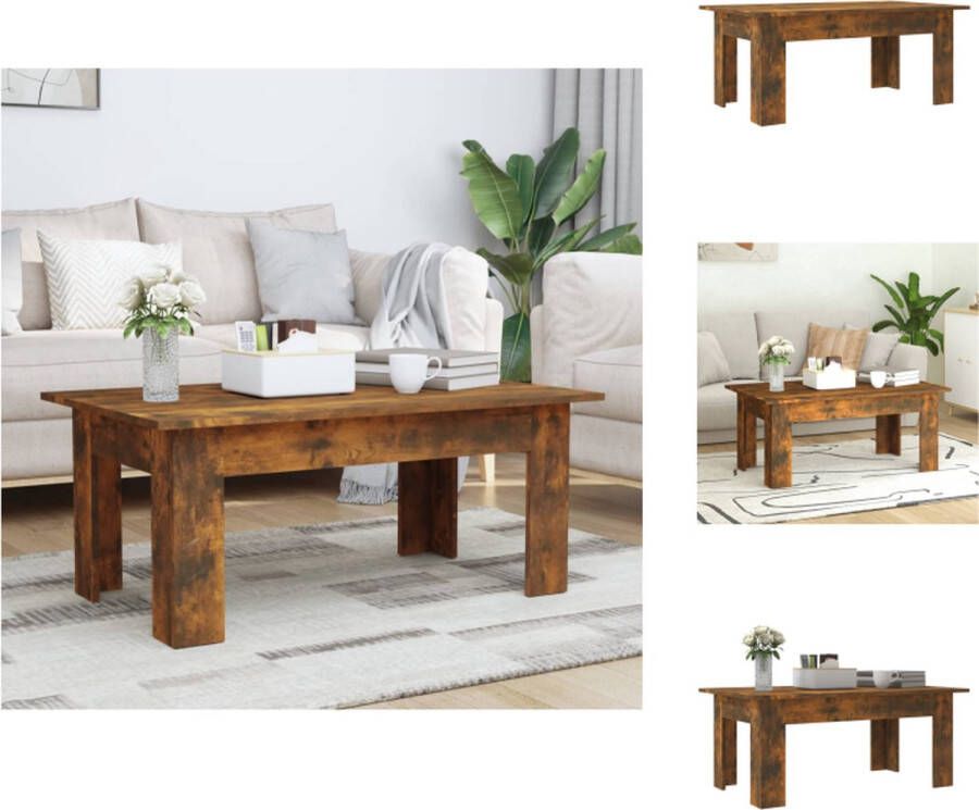 VidaXL Salontafel Salontafels Tafel Bijzettafel Salontafel 100x60x42 cm bewerkt hout gerookt eikenkleurig
