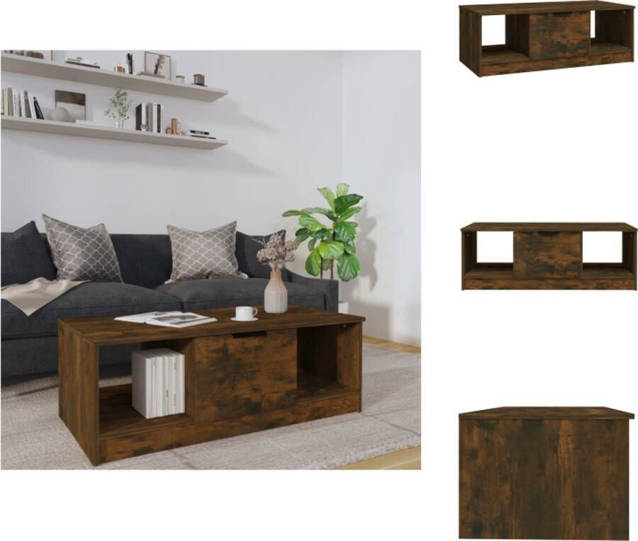 VidaXL Salontafel Gerookt eiken 102 x 50 x 36 cm Opbergruimte Tafel