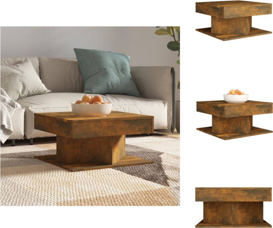 VidaXL Salontafel Salontafels Bijzettafel Tafel Salontafel 57x57x30 cm bewerkt hout gerookt eikenkleurig