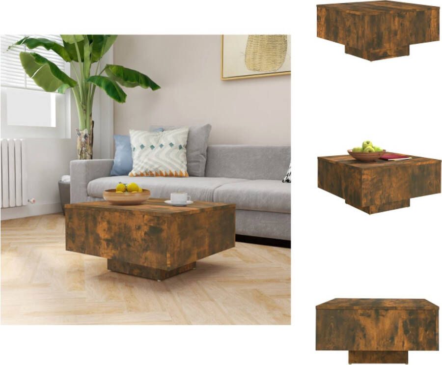 VidaXL Salontafel Salontafels Tafel Bijzettafel Salontafel 60x60x31 5 cm bewerkt hout gerookt eikenkleurig - Foto 2