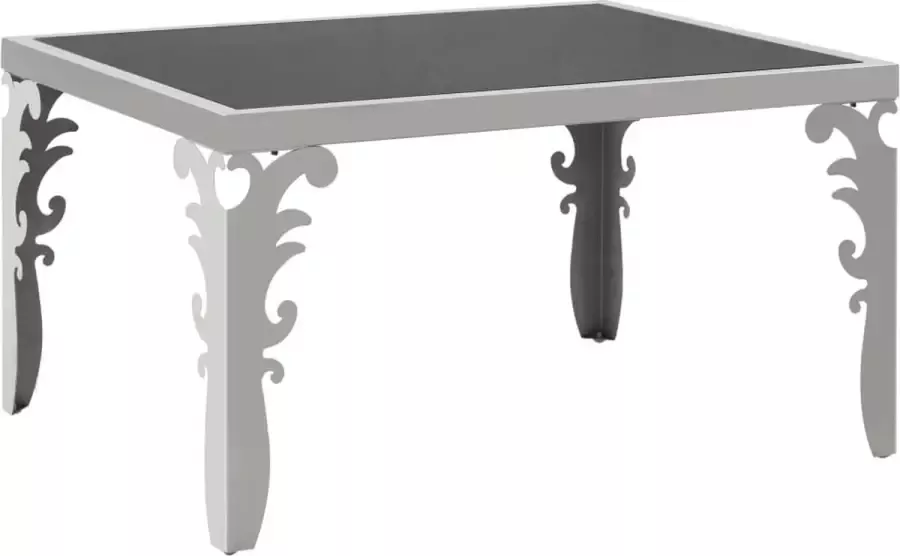 VidaXL Salontafel gespiegeld 80x60x44 cm roestvrij staal en glas