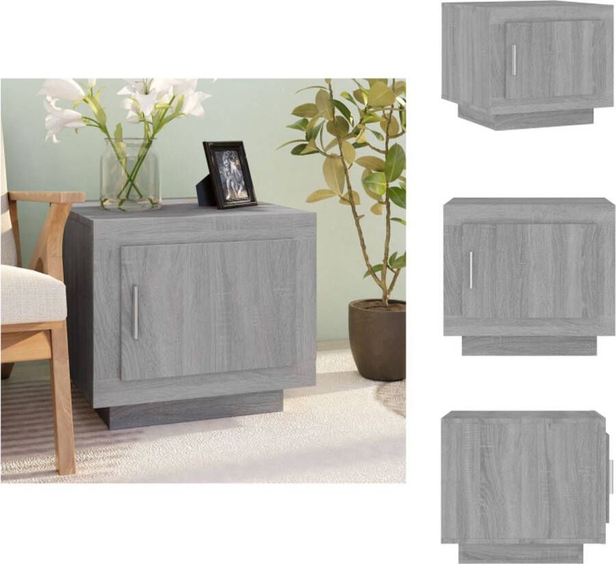 VidaXL Salontafel Salontafels Bijzettafel Tafel Salontafel 51x50x45 cm bewerkt hout grijs sonoma eikenkleurig