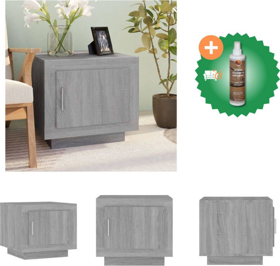 VidaXL Salontafel Gray Sonoma Eiken 51x50x45 cm Stijlvol en praktisch Tafel Inclusief Houtreiniger en verfrisser