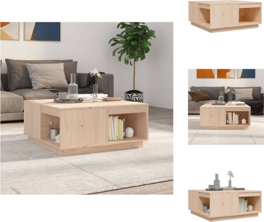 VidaXL Salontafel Salontafels Tafel Bijzettafel Salontafel 80x81x36 5 cm massief grenenhout - Foto 2