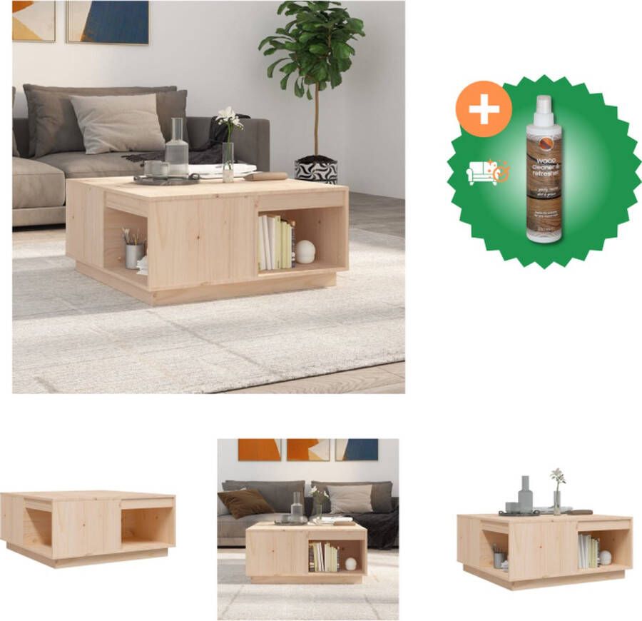 VidaXL Salontafel 80x81x36-5 cm massief grenenhout Tafel Inclusief Houtreiniger en verfrisser