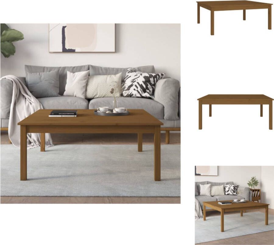 VidaXL Salontafel Salontafels Tafel Bijzettafel Salontafel 100x100x40 cm massief grenenhout honingbruin