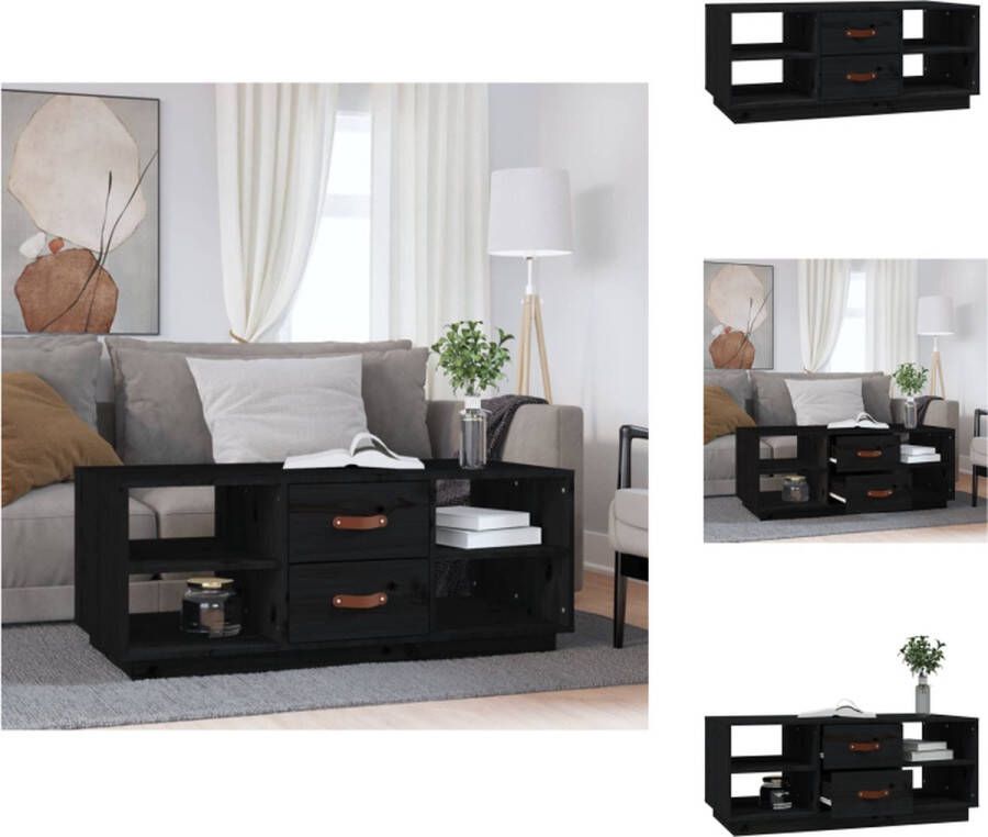 VidaXL Salontafel Salontafels Tafel Bijzettafel Salontafel 100x50x41 cm massief grenenhout zwart