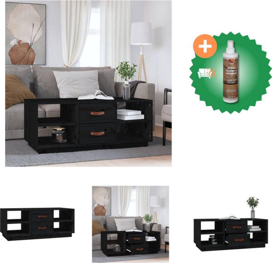 VidaXL Salontafel Grenenhout 100 x 50 x 41 cm Met lades en schappen Tafel Inclusief Houtreiniger en verfrisser - Foto 2