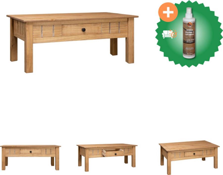VidaXL Salontafel Panama Range 100x60x45 cm massief grenenhout Tafel Inclusief Houtreiniger en verfrisser