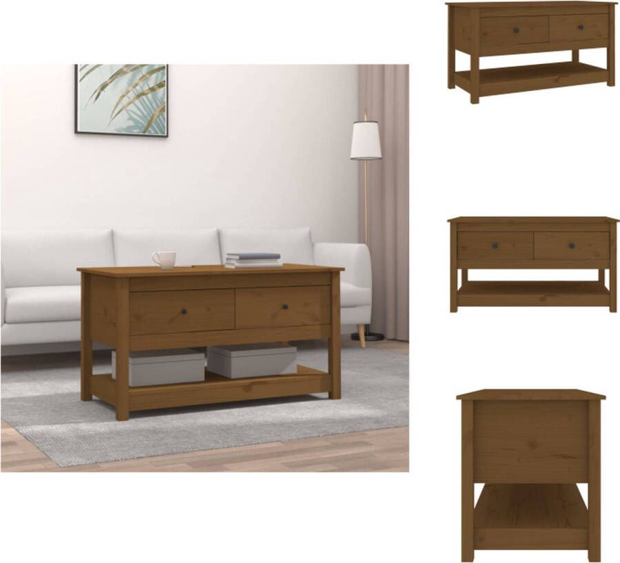 VidaXL Salontafel Salontafels Tafel Bijzettafel Salontafel 102x49x55 cm massief grenenhout honingbruin