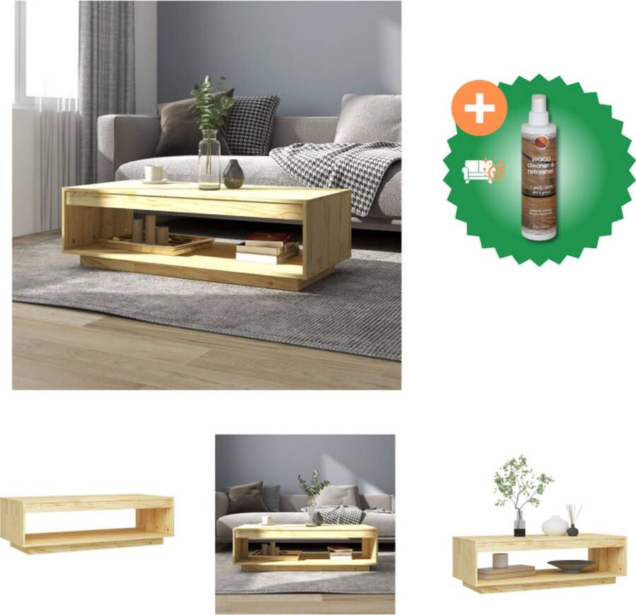 VidaXL Banktafel Modern ontwerp Massief grenenhout 110 x 50 x 33.5 cm Opbergschap Tafel Inclusief Houtreiniger en verfrisser