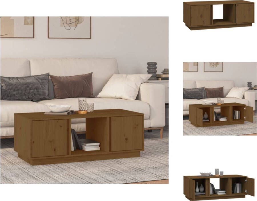 VidaXL Salontafel Salontafels Tafel Bijzettafel Salontafel 110x50x40 cm massief grenenhout honingbruin - Foto 3
