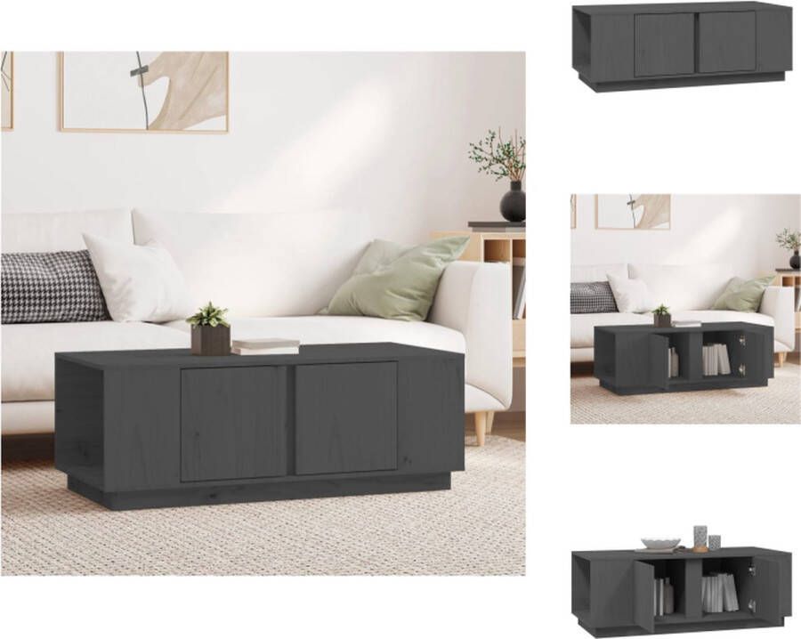 VidaXL Salontafel Salontafels Tafel Bijzettafel Salontafel 110x50x40 cm massief grenenhout grijs - Foto 2