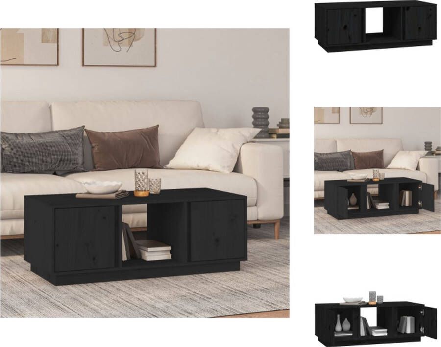 VidaXL Salontafel Salontafels Tafel Bijzettafel Salontafel 110x50x40 cm massief grenenhout zwart - Foto 2