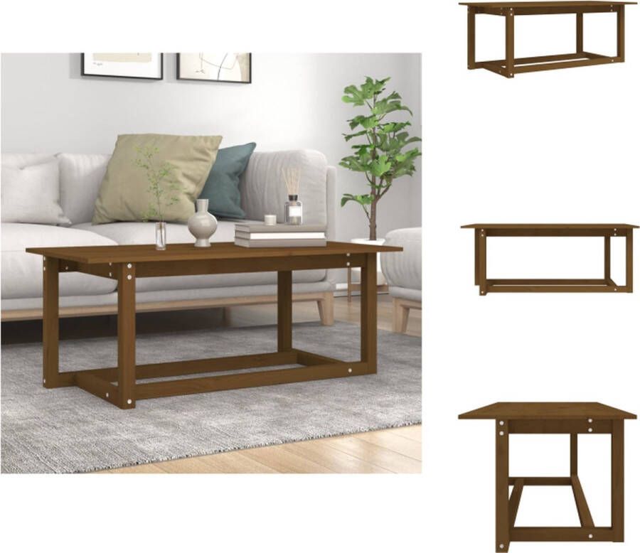 VidaXL Salontafel Salontafels Tafel Bijzettafel Salontafel 110x55x45 cm massief grenenhout honingbruin - Foto 4