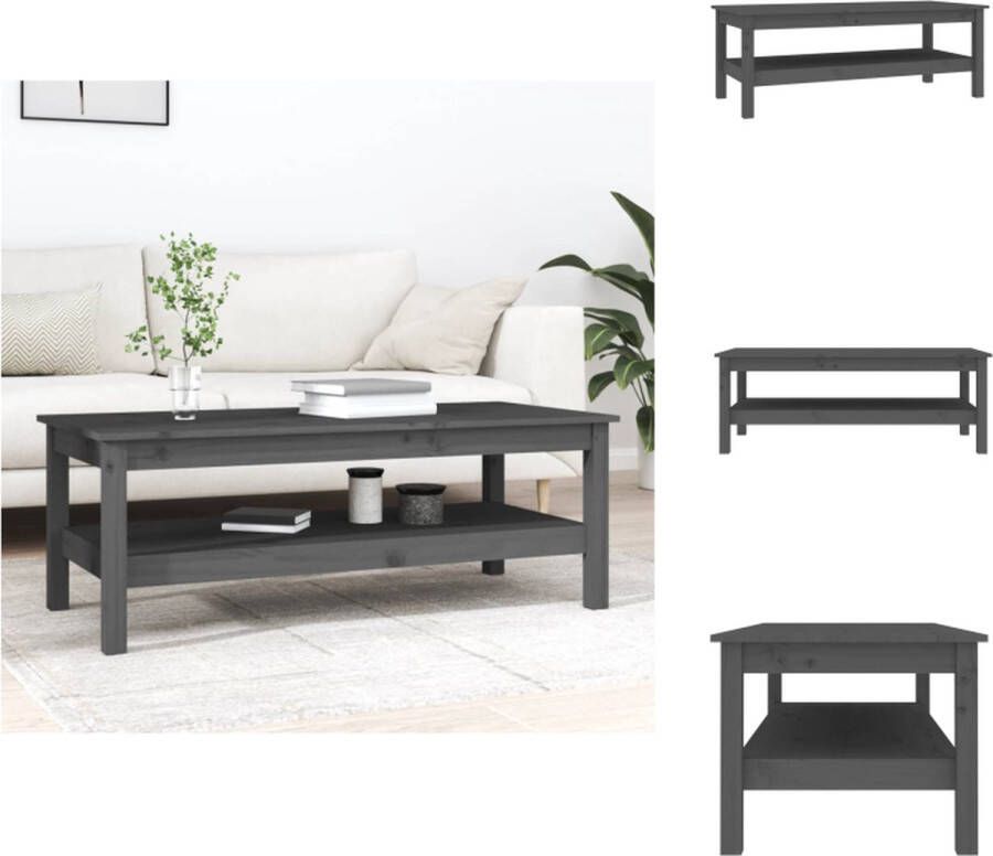 VidaXL Salontafel Salontafels Tafel Bijzettafel Salontafel 110x50x40 cm massief grenenhout grijs - Foto 3
