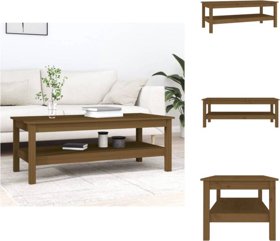 VidaXL Salontafel Salontafels Tafel Bijzettafel Salontafel 110x50x40 cm massief grenenhout honingbruin