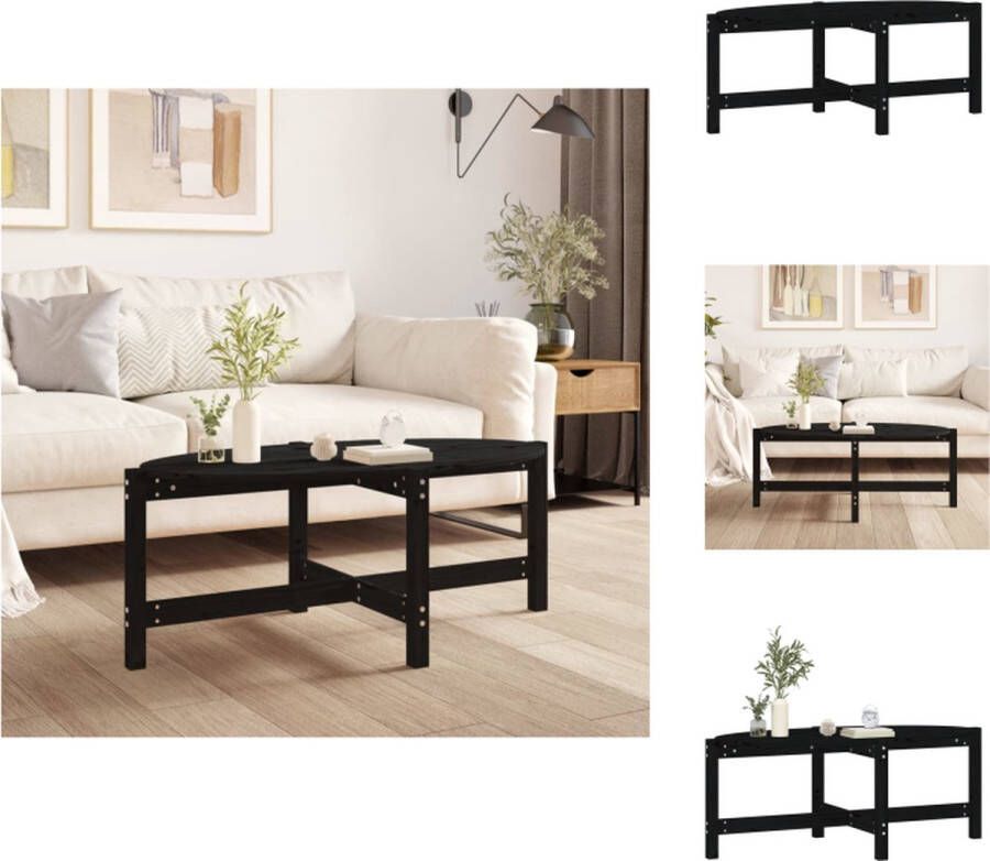 VidaXL Salontafel Salontafels Tafel Bijzettafel Salontafel 118x63x45 cm massief grenenhout zwart - Foto 2