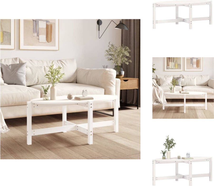 VidaXL Salontafel Salontafels Tafel Bijzettafel Salontafel 118x63x45 cm massief grenenhout wit - Foto 2