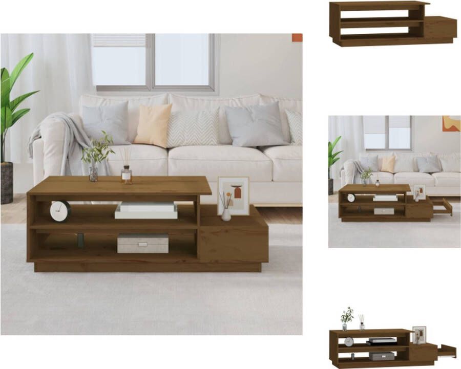 VidaXL Salontafel Salontafels Tafel Bijzettafel Salontafel 120x50x40 5 cm massief grenenhout honingbruin - Foto 2