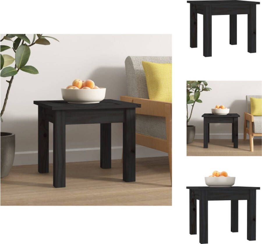 VidaXL Salontafel Salontafels Tafel Bijzettafel Salontafel 35x35x30 cm massief grenenhout zwart - Foto 2