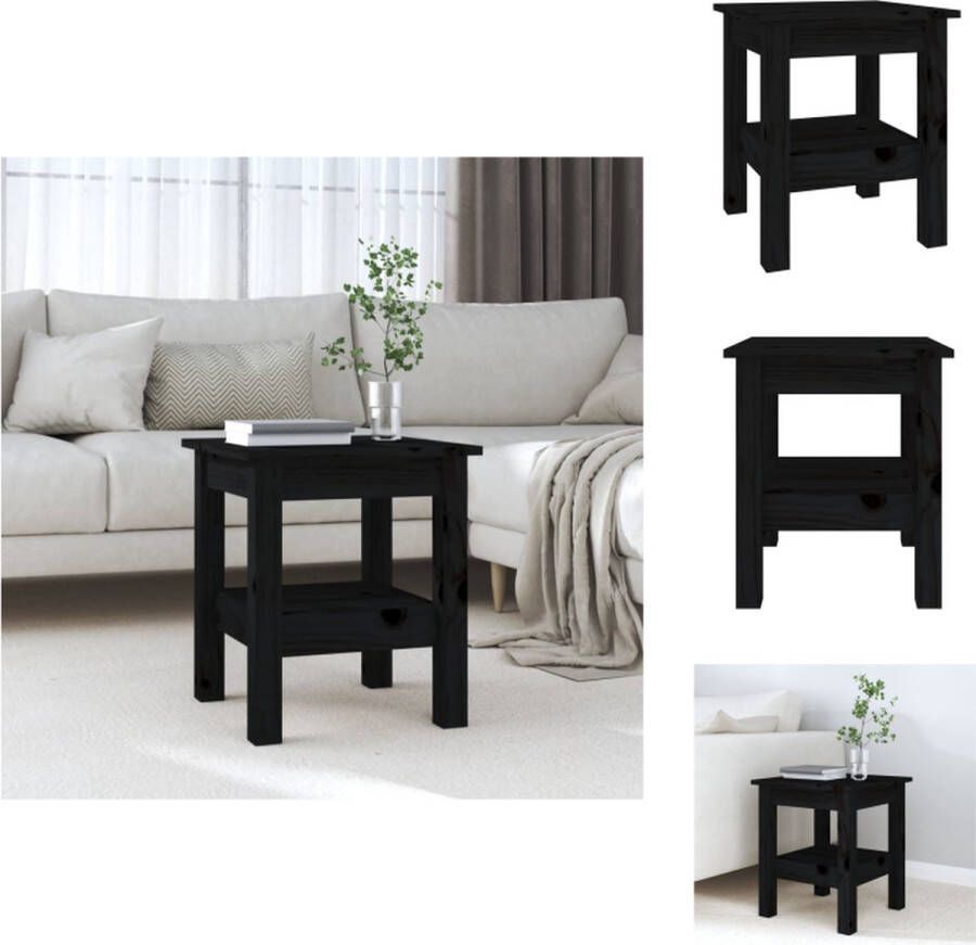 VidaXL Salontafel Salontafels Tafel Bijzettafel Salontafel 35x35x40 cm massief grenenhout zwart - Foto 2