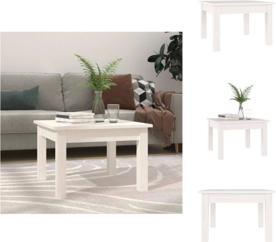 VidaXL Salontafel Salontafels Tafel Bijzettafel Salontafel 45x45x30 cm massief grenenhout wit