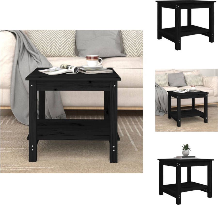 VidaXL Salontafel Salontafels Bijzettafel Woonkamertafel Salontafel 50x50x45 cm massief grenenhout zwart - Foto 2