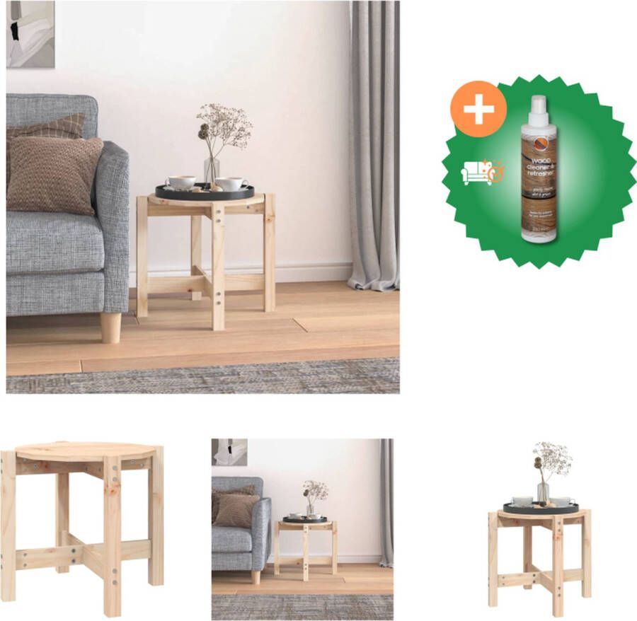 VidaXL Salontafel Grenenhout 52.5 x 45 cm Klassiek design Tafel Inclusief Houtreiniger en verfrisser