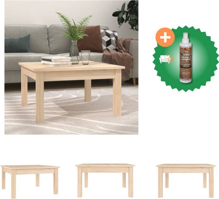 VidaXL Salontafel Grenenhout 55x55x30cm Rustiek Ontwerp Tafel Inclusief Houtreiniger en verfrisser