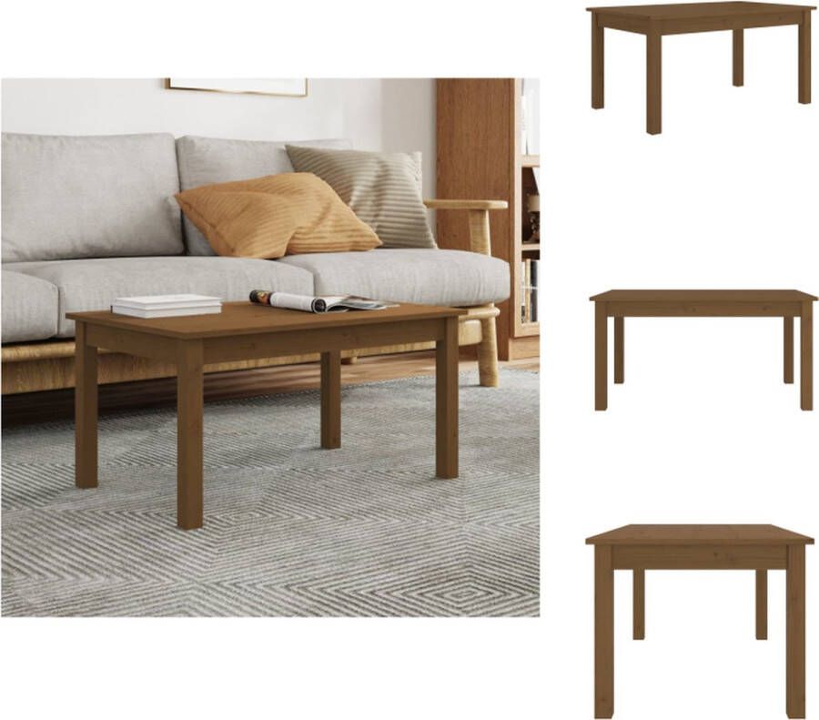 VidaXL Salontafel Salontafels Tafel Bijzettafel Salontafel 80x50x40 cm massief grenenhout honingbruin - Foto 5