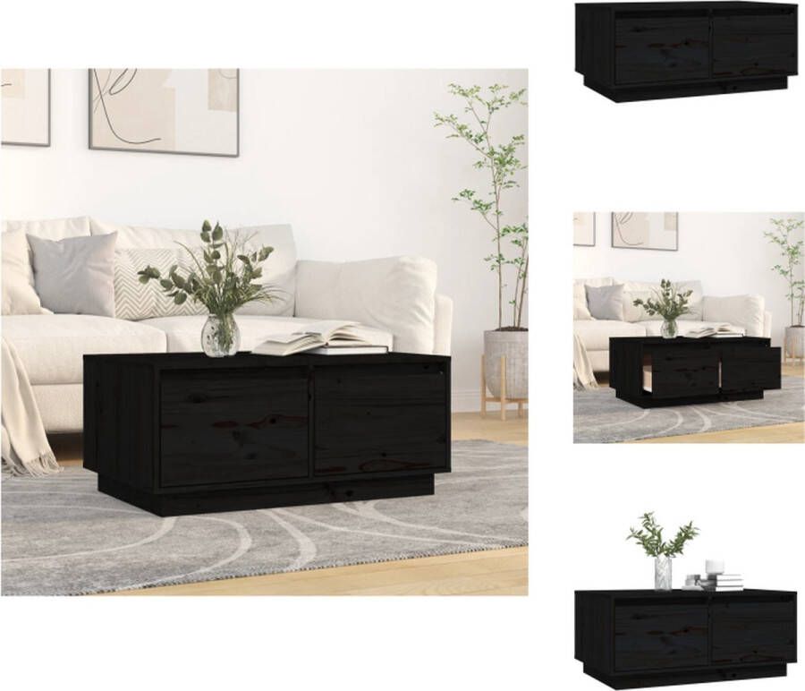 VidaXL Salontafel Salontafels Tafel Bijzettafel Salontafel 80x50x35 cm massief grenenhout zwart - Foto 2