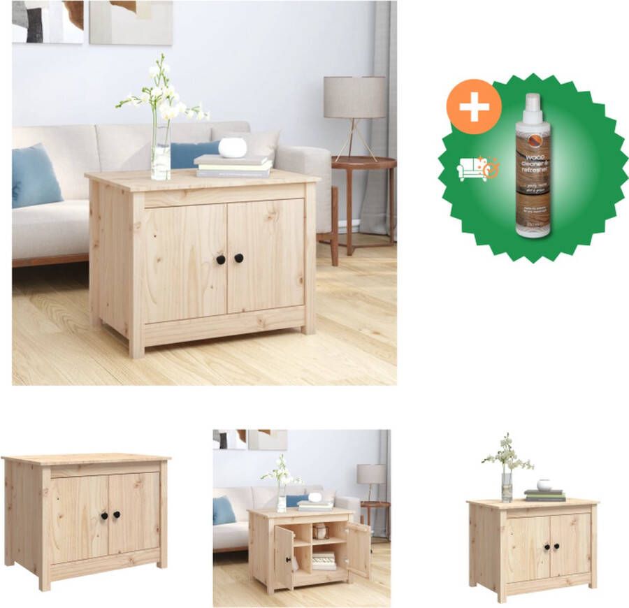VidaXL Salontafel Grenenhout Bijzettafel 71 x 49 x 55 cm Opbergruimte Tafel Inclusief Houtreiniger en verfrisser - Foto 2
