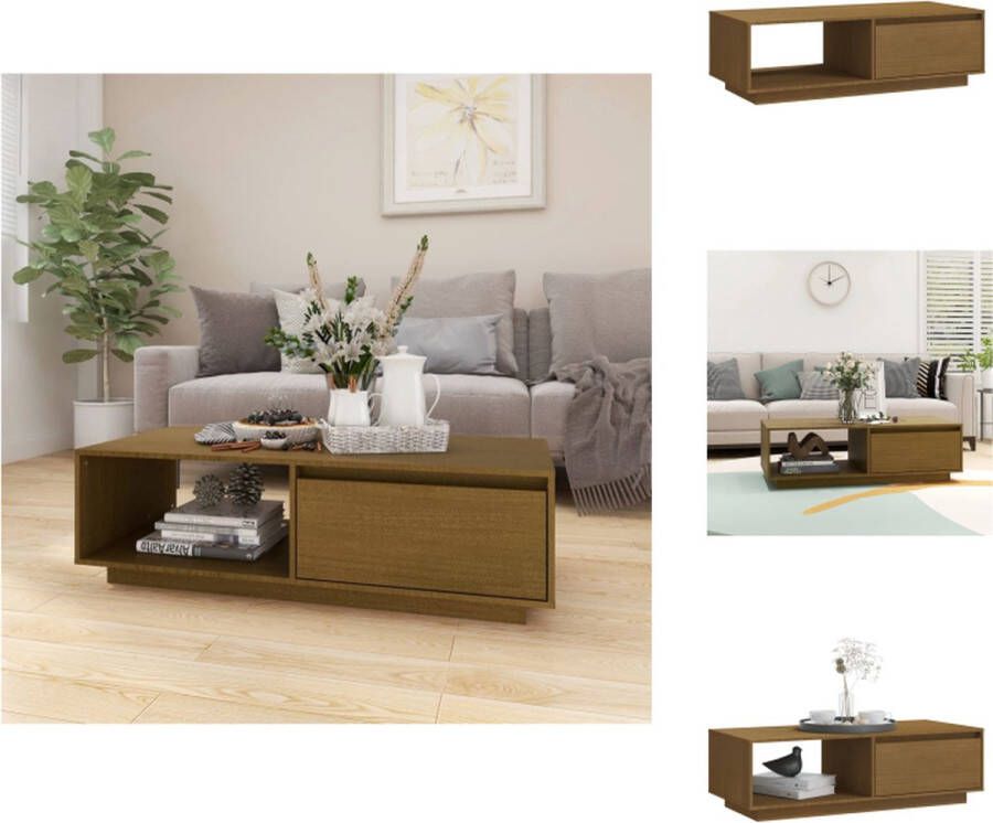 VidaXL Salontafel Salontafels Tafel Tafels Salontafel 110x50x33 5 cm massief grenenhout honingbruin - Foto 2