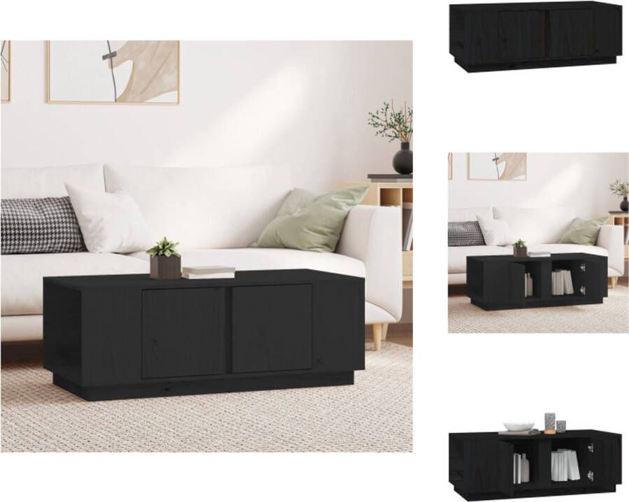 VidaXL Salontafel Salontafels Tafel Bijzettafel Salontafel 110x50x40 cm massief grenenhout zwart - Foto 2