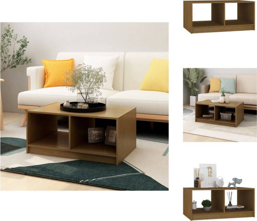 VidaXL Salontafel Salontafels Tafel Bijzettafel Salontafel 75x50x33 5 cm massief grenenhout honingbruin