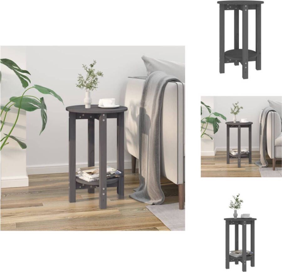 VidaXL Salontafel Salontafels Tafel Bijzettafel Salontafel Ø 40x60 cm massief grenenhout grijs