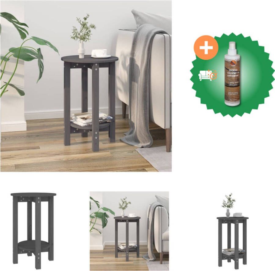 VidaXL Salontafel Grenenhout Klassiek design 40x60 cm Grijs Tafel Inclusief Houtreiniger en verfrisser