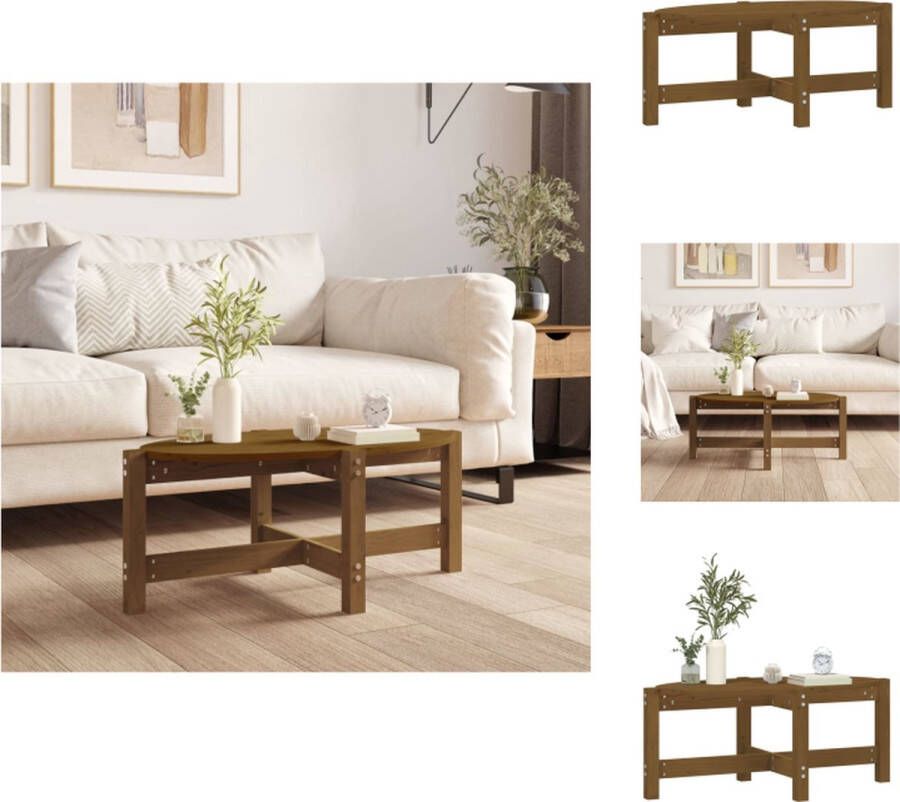 VidaXL Salontafel Salontafels Tafel Bijzettafel Salontafel 87x48x35 cm massief grenenhout honingbruin