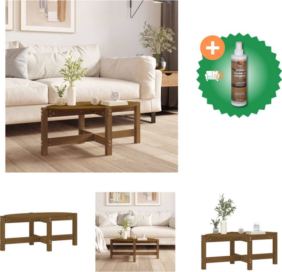VidaXL salontafel grenenhout klassiek design 87 x 48 x 35 cm honingbruin Tafel Inclusief Houtreiniger en verfrisser