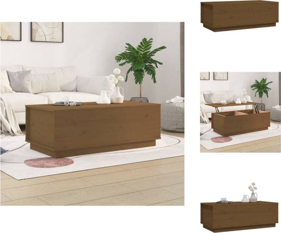 VidaXL Salontafel Grenenhout Lift-top Opbergruimte Stabiel frame 100x50x35cm Tafel