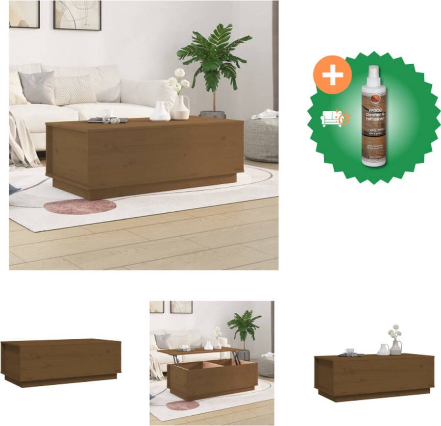 VidaXL Salontafel Grenenhout Lift-top Opbergruimte Stabiel frame 100x50x35cm Tafel Inclusief Houtreiniger en verfrisser - Foto 2