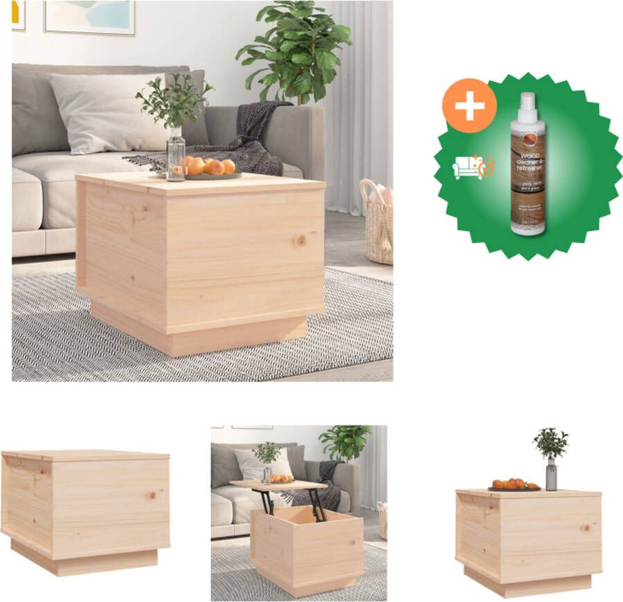 VidaXL Salontafel Grenenhout Lift-top Opbergruimte Stabiel frame 40x50x35cm Tafel Inclusief Houtreiniger en verfrisser