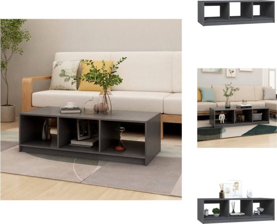 VidaXL Salontafel Salontafels Tafel Tafels Salontafel 110x50x34 cm massief grenenhout grijs