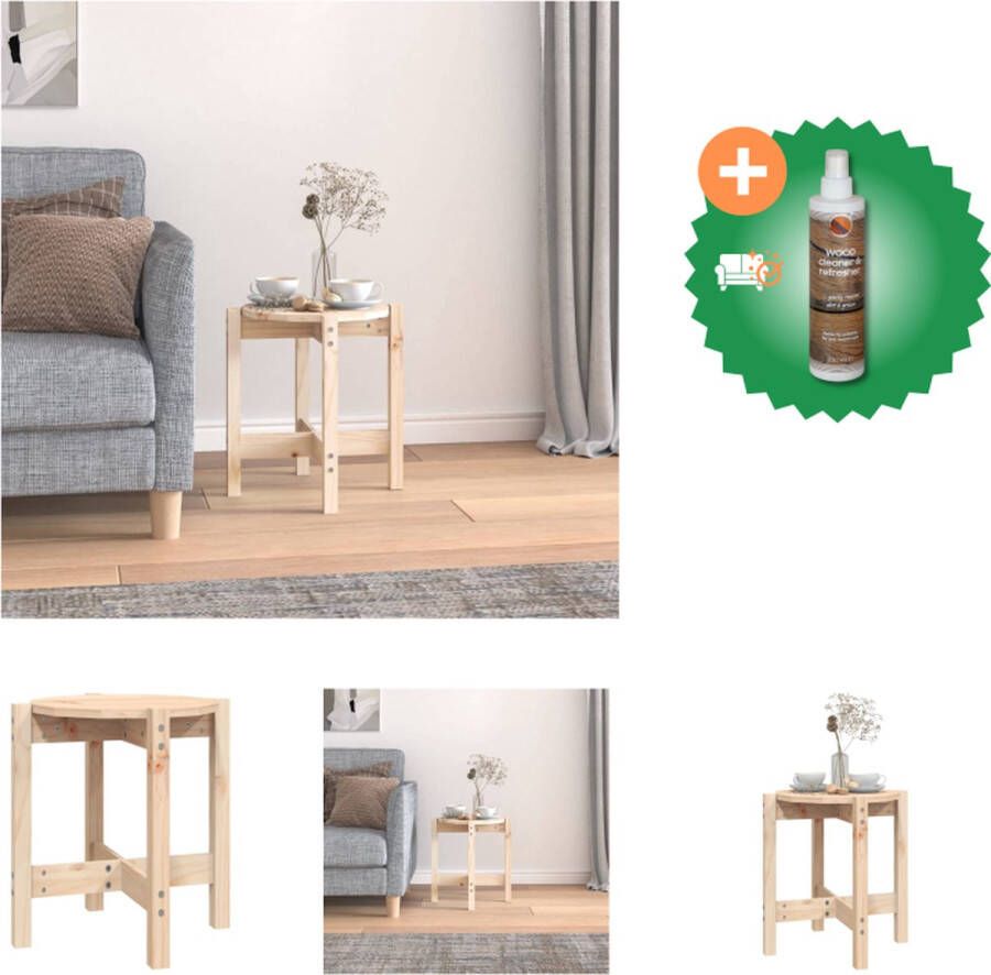 VidaXL Salontafel Grenenhout Stevig Tafelblad Stabiel Frame 42.5 x 45 cm Klassiek Design Tafel Inclusief Houtreiniger en verfrisser