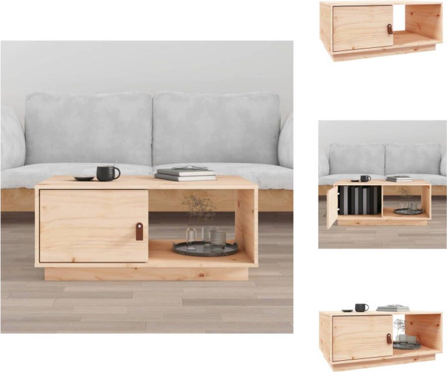 VidaXL Salontafel Grenenhout Voldoende opbergruimte Brede toepassing Afmetingen- 80 x 50 x 35.5 cm (B x D x H) Tafel